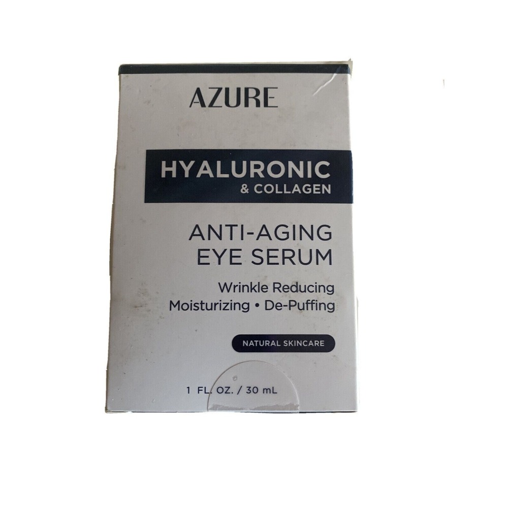 Azure Eye Serum Hyaluronic & Collagen Anti-Aging Wrinkle Reducing 1oz 30ml 71437